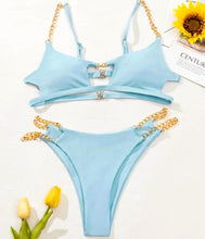 Load image into Gallery viewer, Baby Blue Chain Bikini

